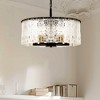 DORESshop 5-Light Black and Gold Drum Pendant Chandelier Adjustable Height Lighting for Living Room - 2 of 4