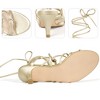 BLISSFUL STEP Women's Knot Decor Lace Up Strappy Heeled Sandals - 3 of 3