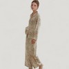 Anna-Kaci Lounge Women's Woven Floral Long Sleeve Button Down Pajama Set with Wide Leg Pants and Relaxed Fit - 2 of 4