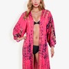 Anna-Kaci Swim Women's Tie-Dye DusterStyle Cover-Up With Open Front And Long Length- One Size Fits Most, Red - 3 of 4