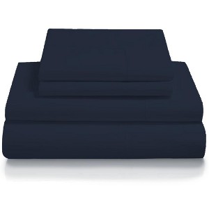 Lincove 400 Thread Count Cotton Sateen 4 Piece Sheet Set – Luxuriously Soft, 15" Deep Pockets, Includes 1 Fitted Sheet, 1 Flat Sheet, 2 Pillowcases - 1 of 4