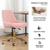 Vynxaria Modern Teddy Velvet Dining Chair with Gold-Plated Legs - Ergonomic Comfort & Style - 3 of 4