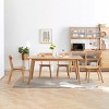 Set of 4 Solid Oak Dining Chairs, Kitchen Chairs with Curved Backrest, Easy to Clean and Great for Dining Room-3irtyhousy - 3 of 4