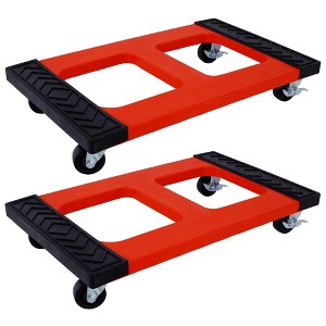 NAYSAYE Poly Movers Dolly 1200lbs Capacity Set of 2 with Non Marking Diamond Tread Pads for Safe Transport, Red, 18"*5"*12" - 1 of 4