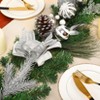 6ft Silver Pre-Lit Garland with 20 Battery-Operated Lights, Ball Ornaments, Ribbons and Bows for Indoor/Outdoor Decor - 2 of 4