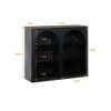 27.56" 3-Tier Storage Shelf Glass Door Wall Cabinet with Characteristic Woven Pattern - ModernLuxe - 3 of 4