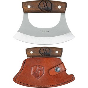 Condor Tool & Knife Ulu Knife - 1075 High Carbon Steel Blade Salad Chopper Tool with Walnut Handle - Ideal for Kitchen, Camping, and Survival Tasks - 1 of 4