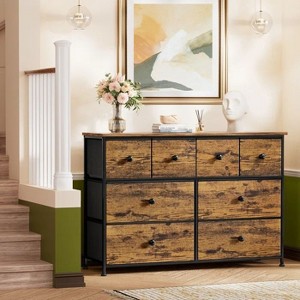 Hausource 8 Drawer Fabric Storage Dresser Tower Wide Chest of Drawers for Living Room Bedroom - 1 of 4