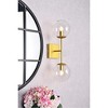 Elegant Lighting Neri 2 lights brass and clear glass wall sconce - image 2 of 4