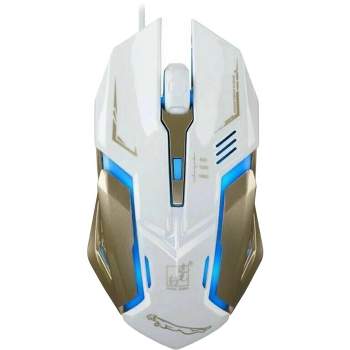 SANOXY Gaming Mouse 4 Button USB Wired LED Breathing Fire Button 1600 DPI  Laptop PC (WHITE)