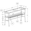 Monarch Specialties Accent Table Console Entryway Narrow Sofa Living Room Bedroom Clear Tempered Glass Silver Metal Contemporary Modern - 4 of 4