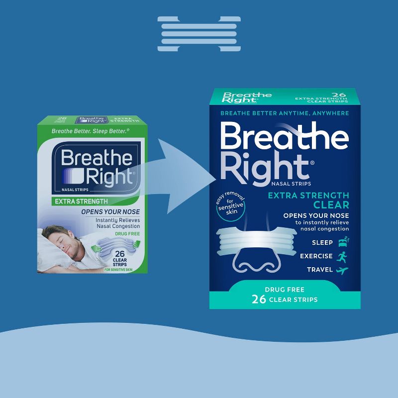 Breathe Right Extra Strength Drug-Free Clear Nasal Strips, 4 of 11