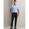 INSPIRE CHIC Men's Cotton Short Sleeve Formal Button Down Regular Fit Plaid Dress Shirts - 2 of 4
