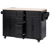 Lycvki 56.5'' Rolling Kitchen Island with Drop Leaf, Embossed Vertical Stripe - 2 of 4