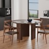 PexFix 46" Round Dining Table Kitchen Table for 4 with Arc-Shaped Edge Top and Fluted Pedestal Legs for Living Room Dining Room Coffee Office Walnut - 3 of 4