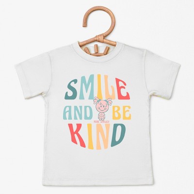 The Juniper Shop Mini Smiley Smile and Be Kind Aria Toddler Short Sleeve Tee