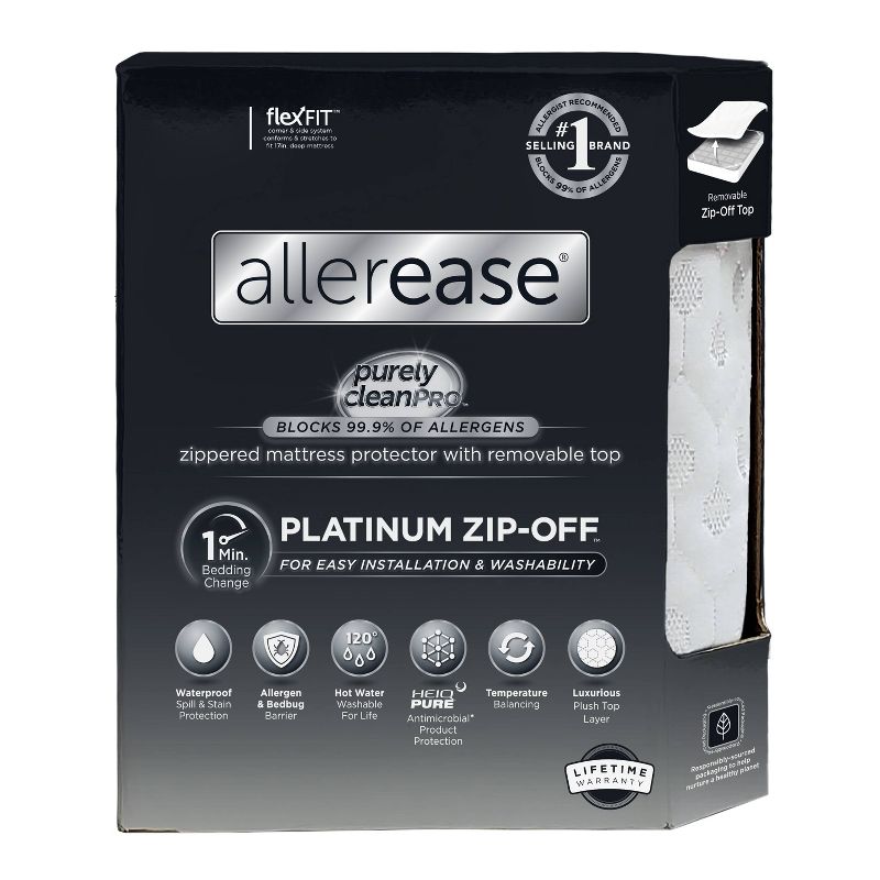 Platinum Zip Off Mattress Protector - Allerease, 3 of 8