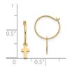 Black Bow Jewelry Children's 14k Yellow Gold 10mm Endless Hoop Dangling Cross Earrings - 4 of 4