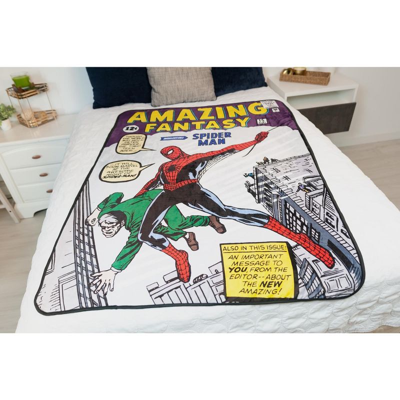 Surreal Entertainment Marvel Spider-Man Amazing Fantasy No. 15 Fleece Throw Blanket | 60 x 45 Inches, 5 of 8