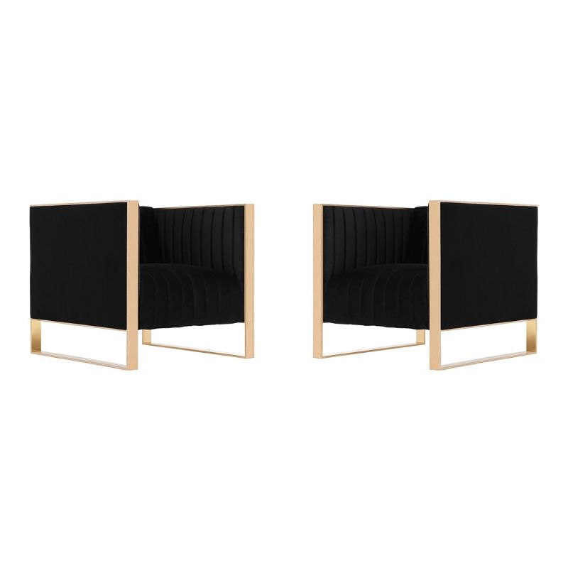 Set of 2 Trillium Velvet Accent Chairs - Manhattan Comfort, 1 of 9