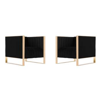 Set of 2 Trillium Velvet Accent Chairs - Manhattan Comfort