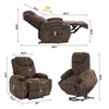 Power Lift Recliner Chair with Massage & Heat, Electric Recliner with Remote, 2 Cup Holders, Side Pockets and Stand Assist for Living Room, Bedroom - 2 of 4