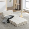 LOVMOR Folding Sofa Bed, Convertible Sleeper Chair Bed with Back Support, Single Portable Foldable Mattress Floor Couch for Living Room Bedroom, White - 3 of 4
