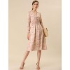 Allegra K Women's Floral Print V-Neck Smocked Waist Midi Dress - 3 of 4