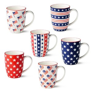 Certified International Patriotic Pad Print Set of 6 Mugs : Target