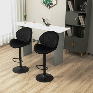 NicBex Swivel Bar Stools Set of 2,Adjustable Counter Height Bar Stools with Backrest,Stool Chair with Footrest,BarStools for Dining,Island,Bar - 1 of 4