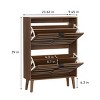 23.6" Farmhouse Shoe Cabinet with 2 Flip Drawers, Adjustable Dividers & Anti-Tip Device for Entryway Hallway-3irtyhousy - 4 of 4