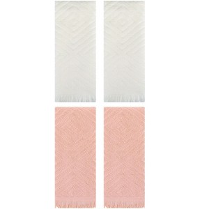 REGALWOVEN 4 Pcs Bathroom Cotton Soft and Absorbent Geometric Decorative Hand Towel 13" x 29" - 1 of 4