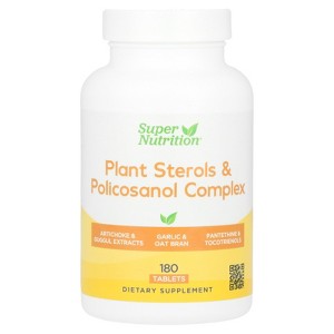 Super Nutrition Plant Sterols & Policosanol Complex with Folate, Guggul Extract, Soy Germ Extract, and Oat Bran, 180 Tablets - 1 of 4