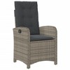 vidaXL 7 Piece Patio/Garden Dining Set - Gray Poly Rattan Chairs with Cushions, Adjustable Backrest, Tempered Glass Table - 4 of 4