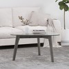 32.5" Solid Wood and Tempered Glass Mid-Century Modern Coffee Table with Storage Shelf for Living Room, Lounge, or Apartment - 3 of 4