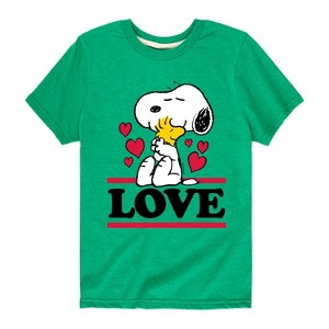 Boys' - Peanuts - Love Snoopy Woodstock Short Sleeve Graphic T-Shirt - 1 of 4
