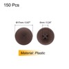Unique Bargains Plastic Decoration Furniture White Screw Cap Covers 0.67" 150pcs Coffee - 2 of 3