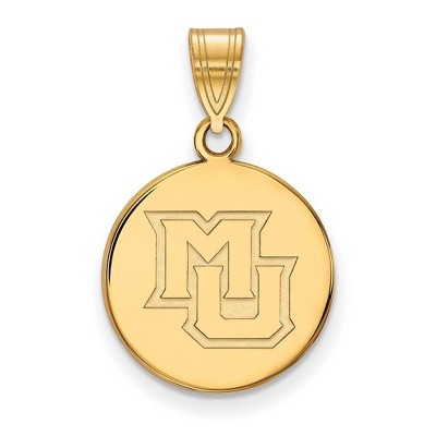 Black Bow Jewelry 10k Yellow Gold Marquette Golden Eagles NCAA Medium Pendant