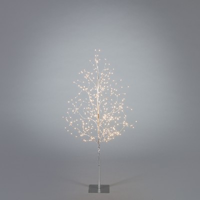 Everlasting Glow 48-Inch High Silver Electric Tree with 390 Warm White Micro LED Lights