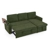 Resenkos Pull-Out Sleeper Sofa with Retractable Table, Features LED Lights, USB Ports, and Cup Holders, - 4 of 4