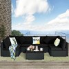 Costway 7PCS Patio Rattan Furniture Set Sectional Sofas Off White & Black Cushion Covers - 4 of 4