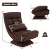 Costway 360° Swivel Floor Chair 5-Level Adjustable Lazy Chair w/ Massage Pillow Grey\Black\Brown - 4 of 4