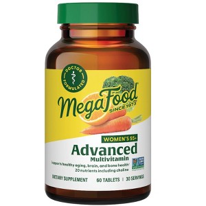 MegaFood Women's 55+ Advanced Multivitamin w/ Choline, Vitamin D3, Vitamin B12 & Biotin - Doctor Formulated for Optimal Aging, Vegetarian - 1 of 4