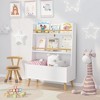 Fontoi Decorative Bookshelf, Kids Bookshelf, Book Toy Storage Organizer, Book Cabinet for Kids' Bedroom Nursery, White, 12.6"*26.77"*36.61" - 3 of 4