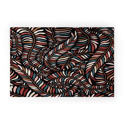 Evamatise Boho Autumn Leaves 30" x 20" Welcome Mat - Society6