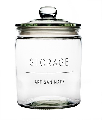 Amici Home Denali Clear Glass Canister, Food Storage Jar With Airtight Wood  Lid With Handle : Target