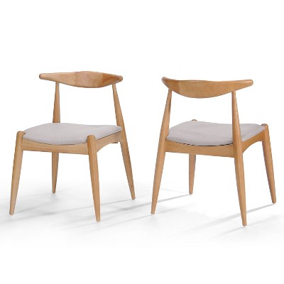 NicBex Mid-Century Upholstered Dining Chairs Set of 2 Armless Accent Side Chairs with Wood Legs