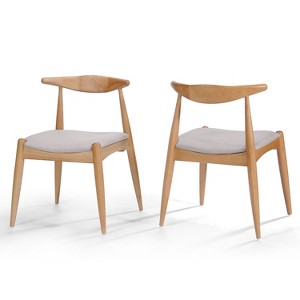 NicBex Mid-Century Upholstered Dining Chairs Set of 2 Armless Accent Side Chairs with Wood Legs - 1 of 4