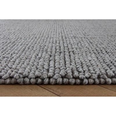Handmade Tufted Gray Wool Blend Rectangular Rug 7'6" x 9'6"