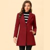 INSPIRE CHIC Women's Regular Fit Notched Lapel Long Sleeve Buttoned Classic Coat - 3 of 4